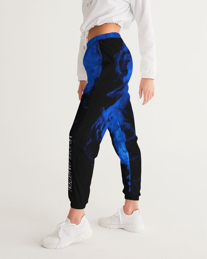 Pantalones de chándal de mujer negros con humo azul 