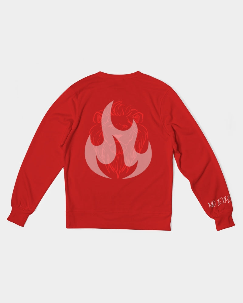 Red No Explanation Men's Classic French Terry Crewneck Pullover