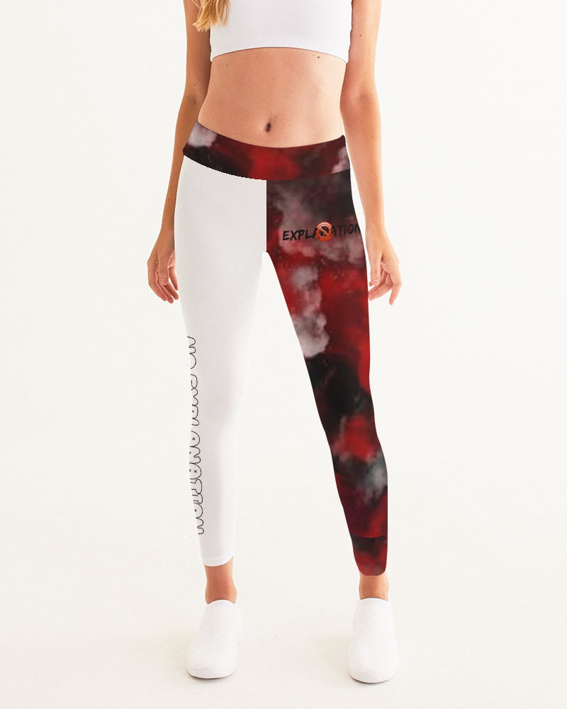 Black Red White Smoke Women's Yoga Pants
