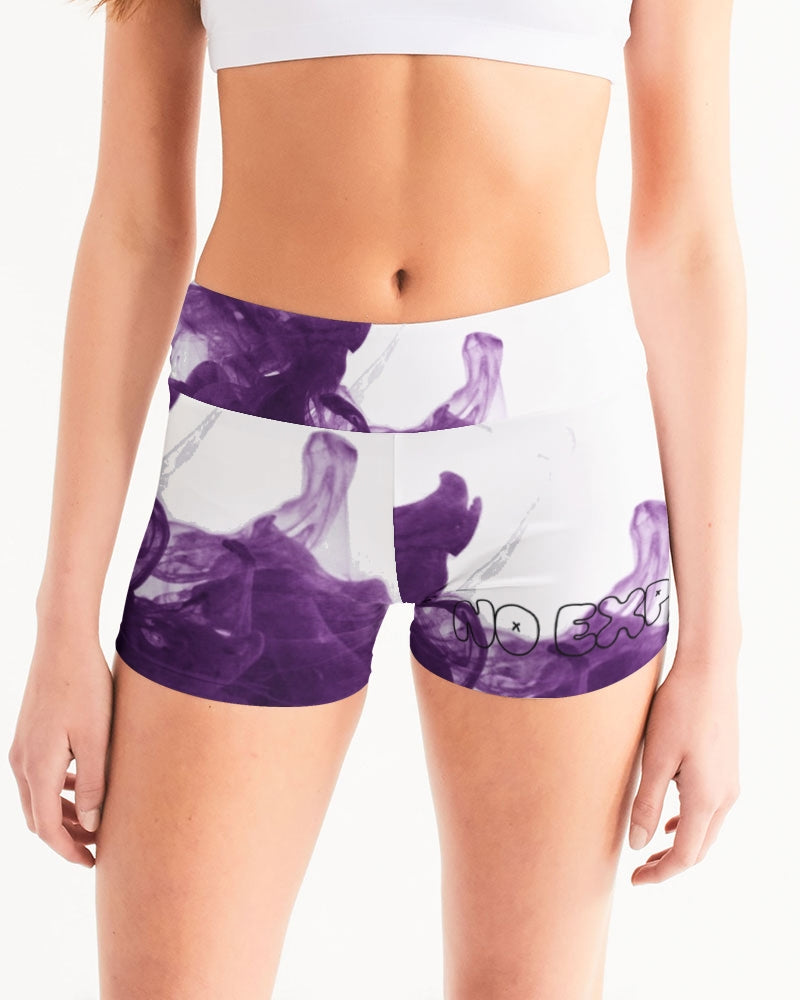 Shorts de yoga de tiro medio para mujer Purple Smoke Mist 