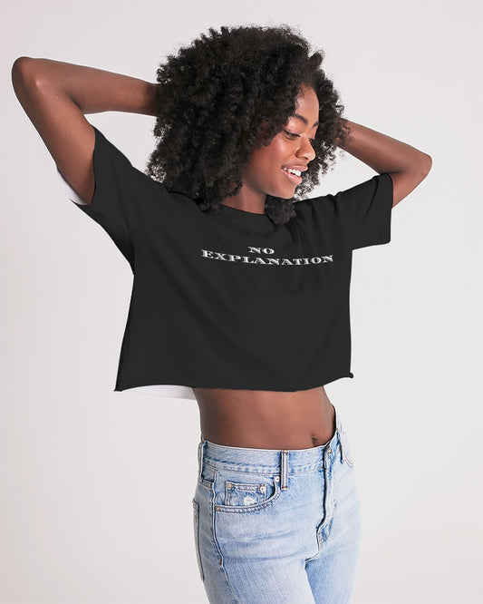 Camiseta recortada Simple Black No Explanation para mujer 