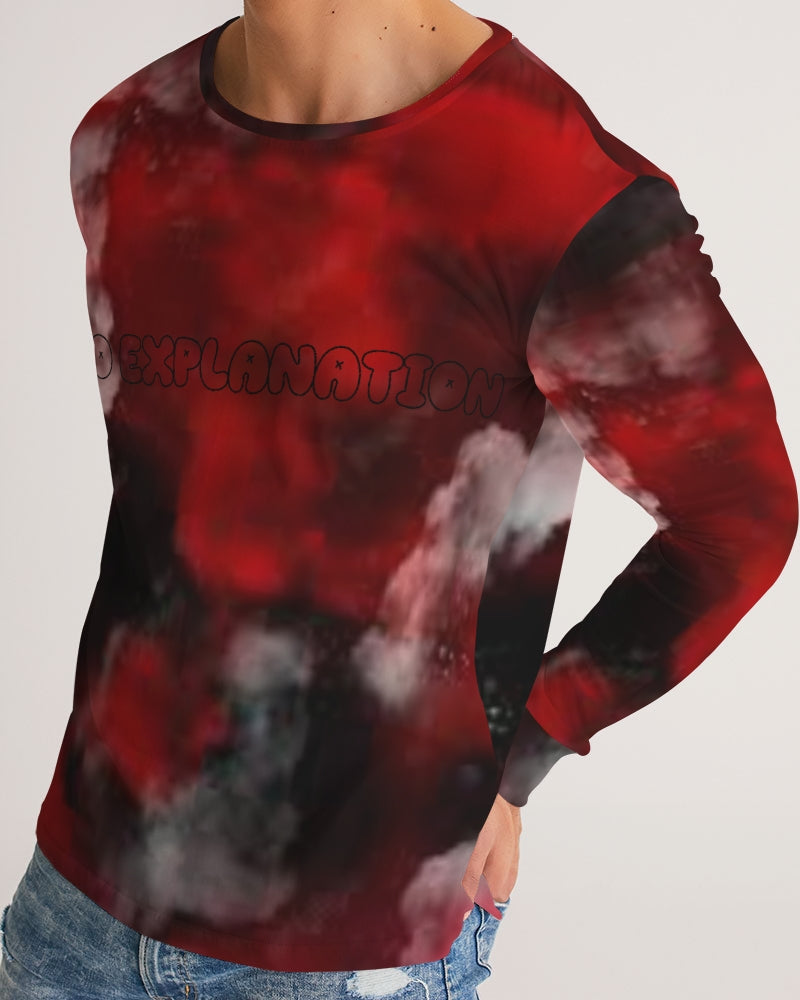Camiseta de manga larga para hombre Black Red White Smoke 