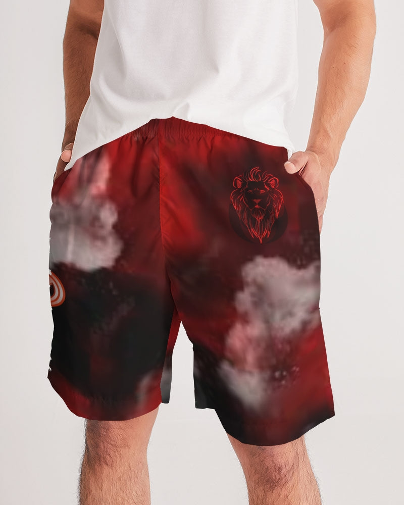 Black Red White Smoke Men's Jogger Shorts – No Explanation