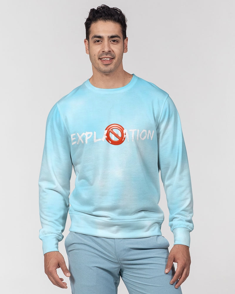Sky Blue Cloud Men's Classic French Terry Crewneck Pullover