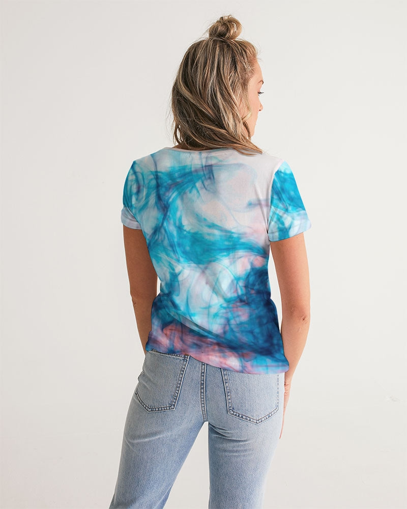 Camiseta con cuello en V para mujer Tie Dye Smoke 