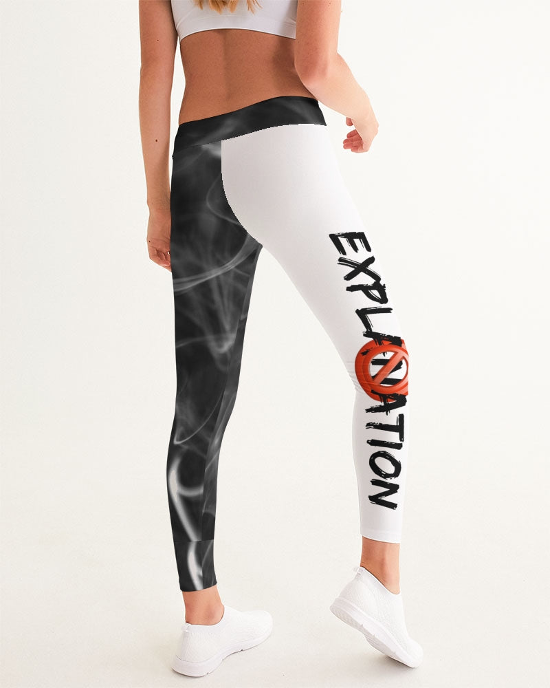 Half White Half Black Smoke Women's Yoga Pants
