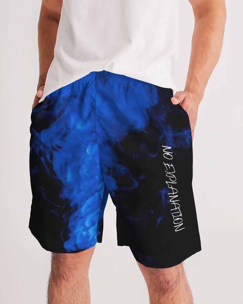 Pantalones cortos de chándal para hombre negros con humo azul 