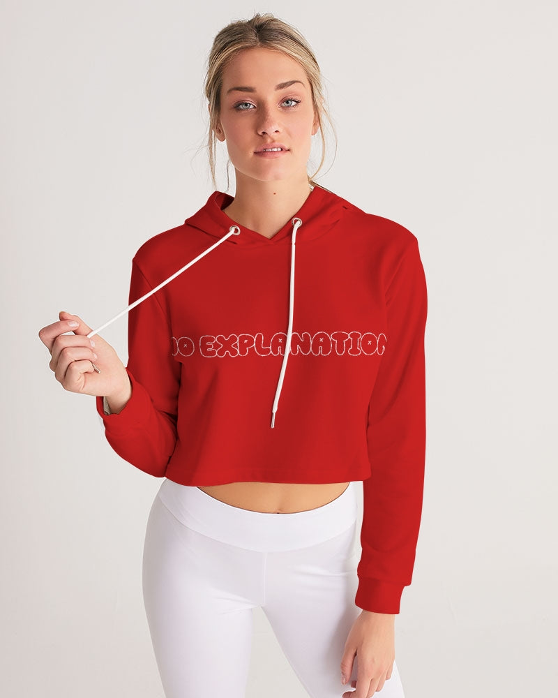 Red No Explanation Women's Cropped Hoodie
