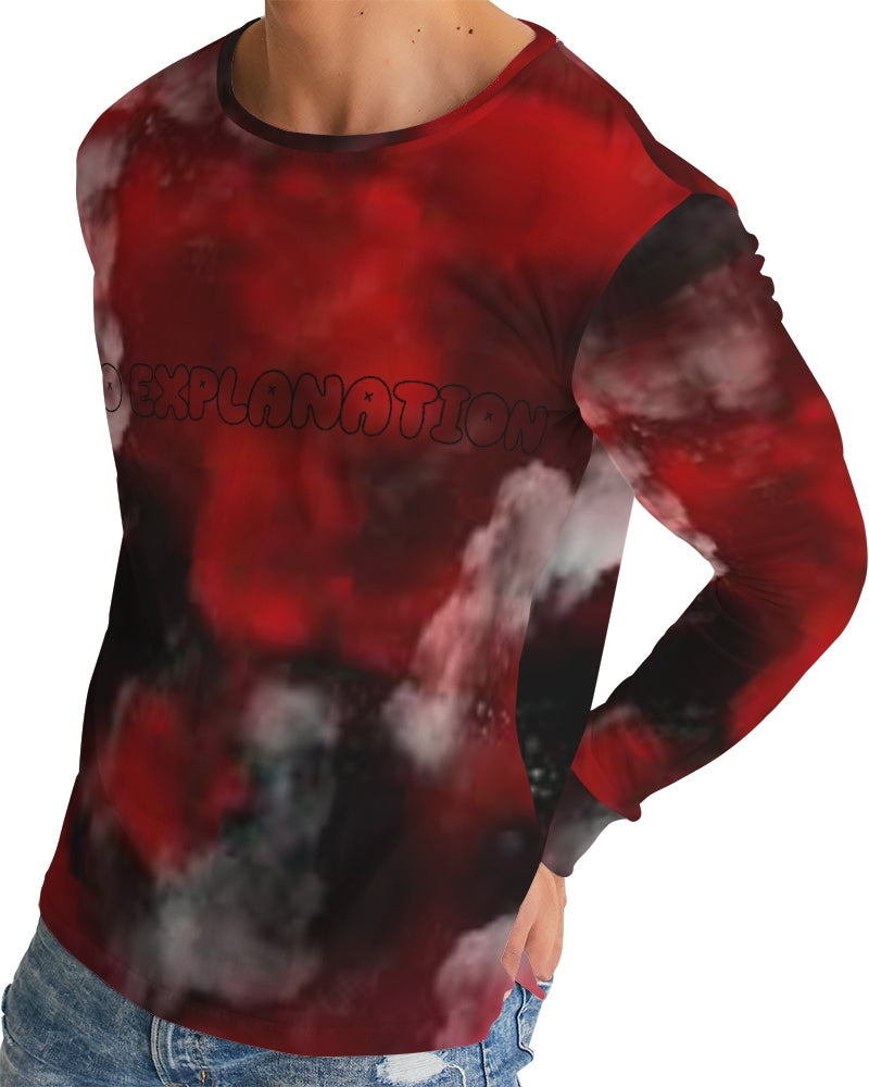 Camiseta de manga larga para hombre Black Red White Smoke 