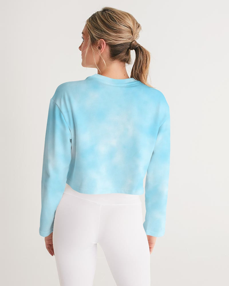 Sky Blue Cloud Women's Cropped Sweatshirt
