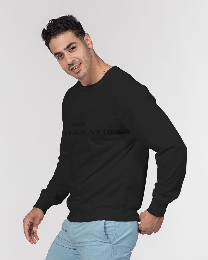 Simple Black No Explanation Men's Classic French Terry Crewneck Pullover
