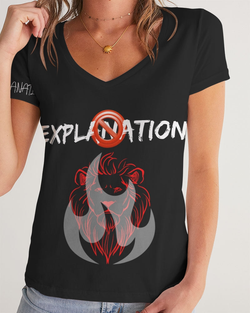 Camiseta sin explicación con cuello en V para mujer 