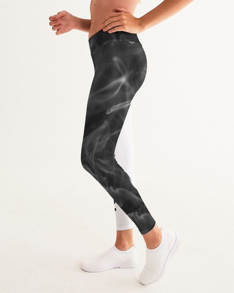 Pantalones de yoga para mujer Half White Half Black Smoke 