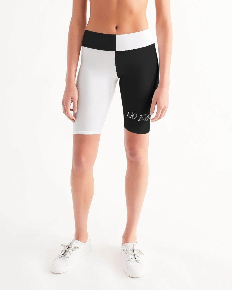 Half White Half Black No Explanation Women's Mid-Rise Bike Shorts