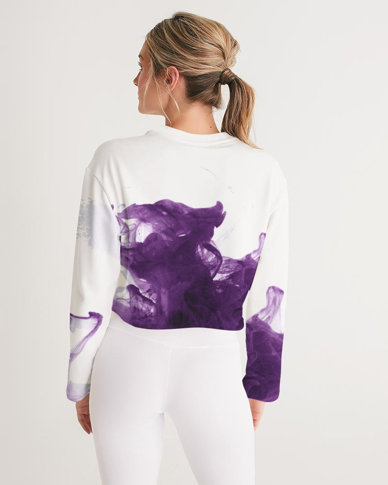 Purple Smoke Mist Women's Cropped Sweatshirt