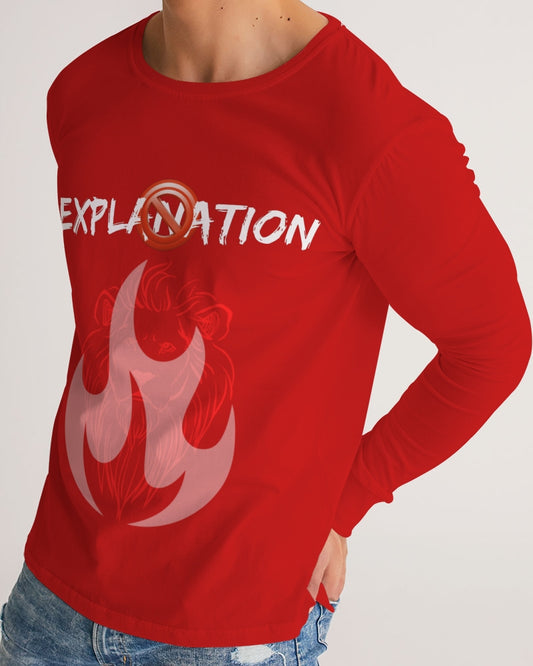 Red No Explanation Men's Long Sleeve Tee