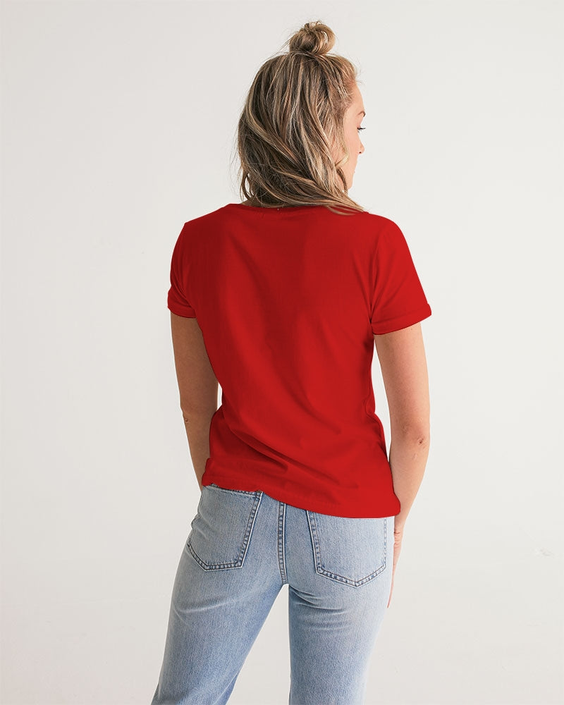 Red No Explanation Women's V-Neck Tee