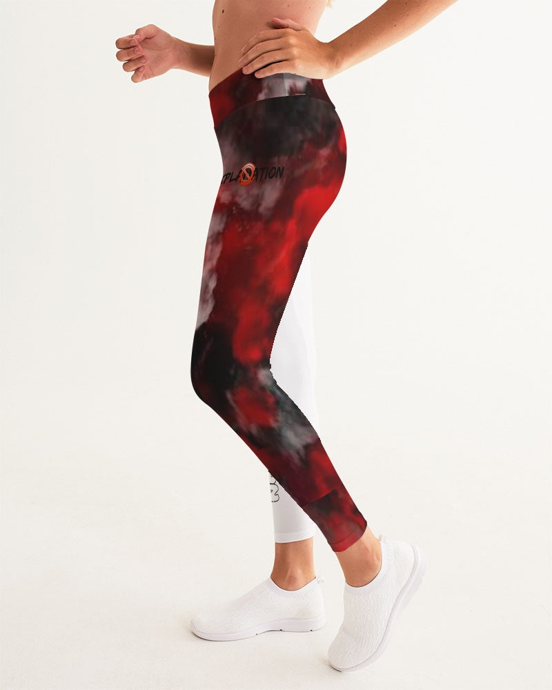 Black Red White Smoke Women's Yoga Pants