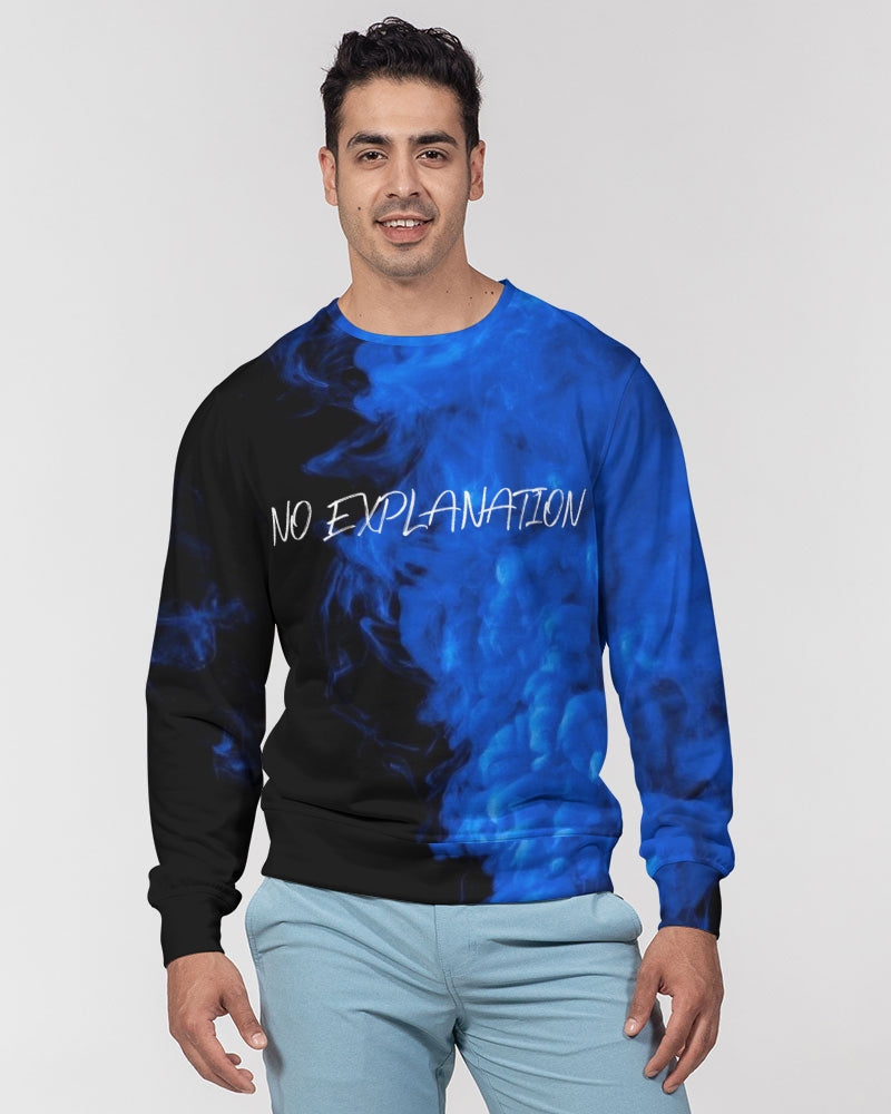 Black w/ Blue Smoke Men's Classic French Terry Crewneck Pullover
