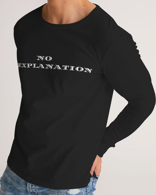 Camiseta de manga larga para hombre Simple Black No Explanation 