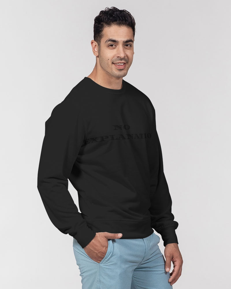 Simple Black No Explanation Men's Classic French Terry Crewneck Pullover