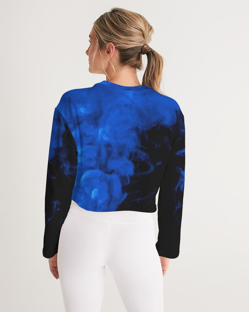 Black w/ Blue Smoke Women's Cropped Sweatshirt