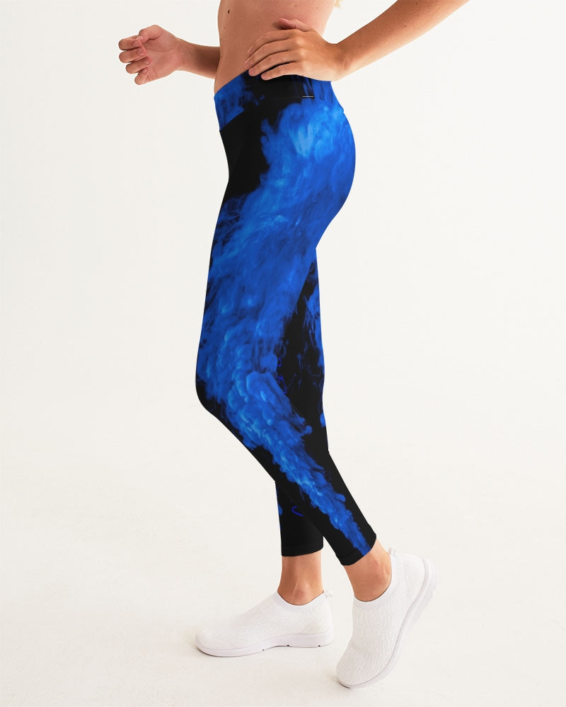 Pantalones de yoga negros con humo azul para mujer – No Explanation