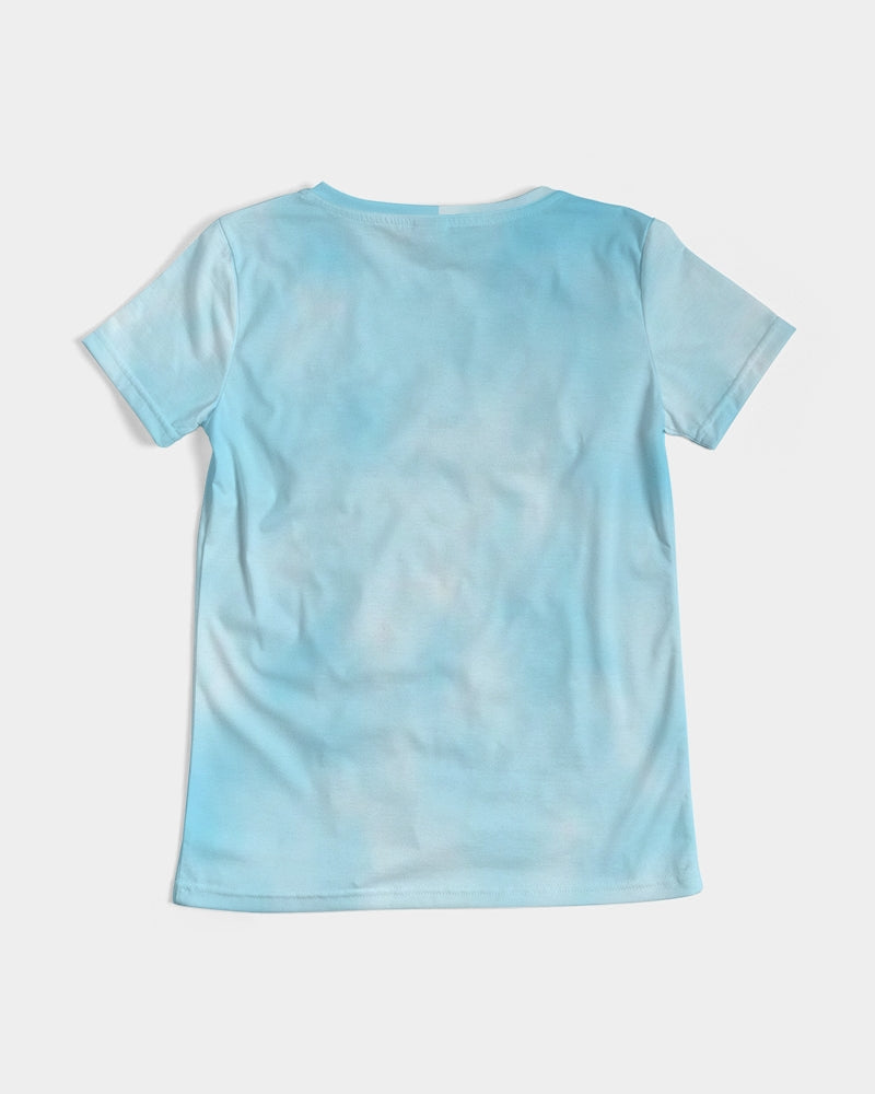 Camiseta con cuello en V para mujer Sky Blue Cloud 