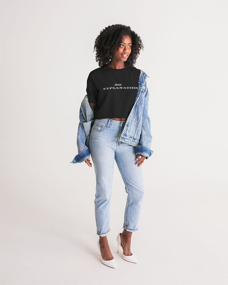 Simple Black No Explanation Women's Lounge Cropped Tee